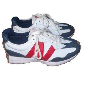 New balance 327 White and Red Sneakers with Blue Accents